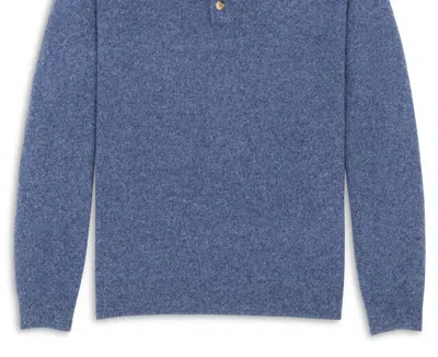 Scott Barber Men's Fine Gauge Cashmere Polo Sweater In Denim Heather In Multi