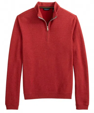 Scott Barber Men's Fleece Pullover Sweater In Brick In Red