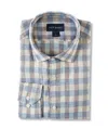 Scott Barber Men's Linen Bold Gingham Shirt In Dusk In Blue