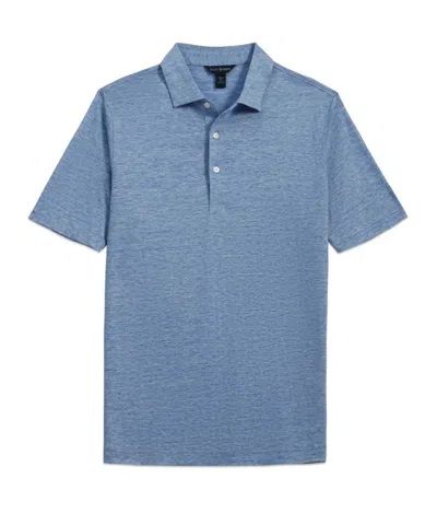 Scott Barber Men's Linen Melange Polo Shirt In Sky In Blue