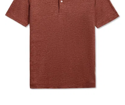 Scott Barber Men's Linen Melange Polo Shirt In Spice In Brown