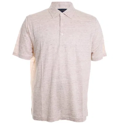 Scott Barber Men's Linen Polo In Natural In White