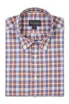 Scott Barber Men's Organic Poplin Washed Plaid In Bronze In Neutral
