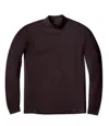 Scott Barber Men's Pima Mock Turtleneck Top In Dark Chocolate In Burgundy