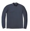 Scott Barber Men's Pima Mock Turtleneck Top In Indigo In Blue