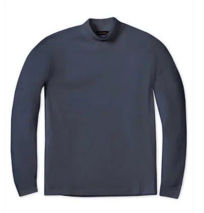 Scott Barber Men's Pima Mock Turtleneck Top In Indigo In Blue