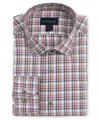 Scott Barber Men's Tattersall Shirt In Burgundy In White