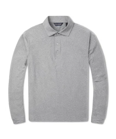 Scott Barber Men's Tech Jersey Longsleeve Polo In Grey Heather In Gray