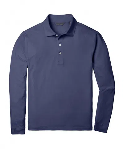 Scott Barber Men's Tech Jersey Longsleeve Polo In Navy In Blue