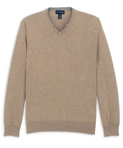 Scott Barber Men's The Classic 12gg V-neck Sweater In Fur In Brown