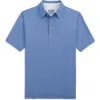 Scott Barber Micro Stripe Polo In Blue