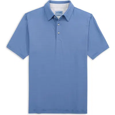 Scott Barber Micro Stripe Polo In Blue