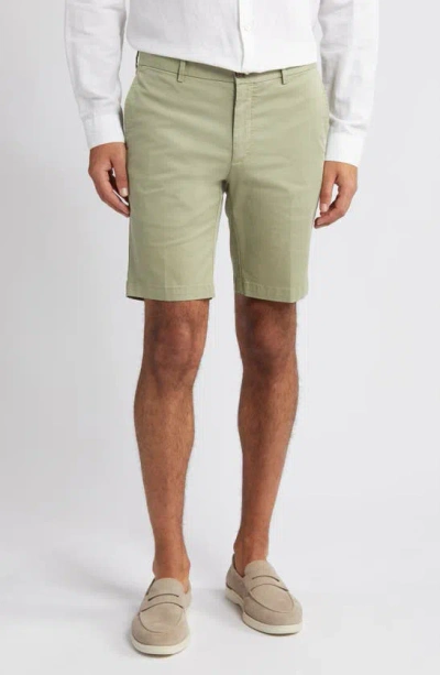 Scott Barber Microsanded Cotton Stretch Twill Shorts In Sage