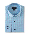 SCOTT BARBER MIRCO DOBBY GLEN PLAID, AQUA