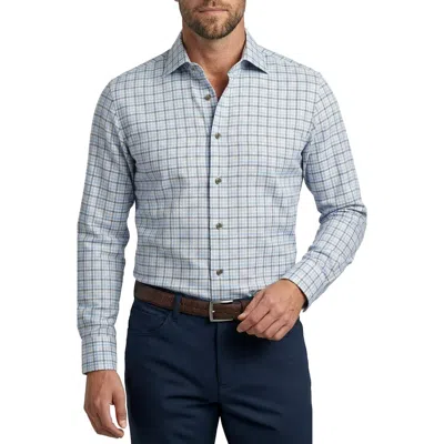Scott Barber Multipane Plaid Cotton Twill Button-up Shirt In Blue