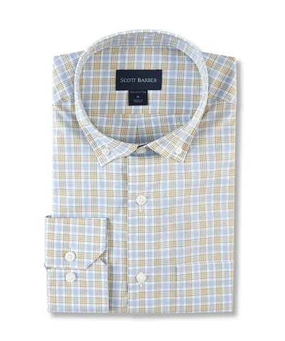 Scott Barber Organic Cotton Check, Lime In Blue