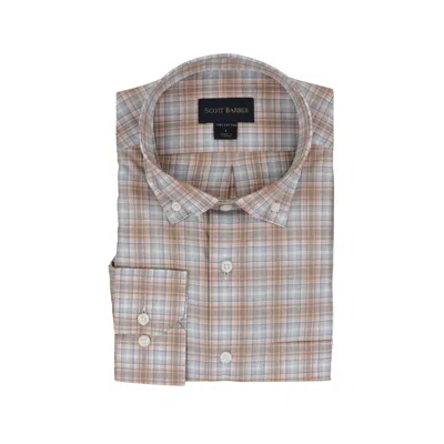 Scott Barber Organic Cotton Plaid In Peach In Pink