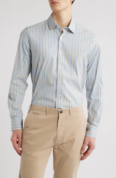 Scott Barber Performance Button Up Shirt In Blue