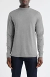 Scott Barber Pima Cotton Interlock Mock Neck Top In Gray