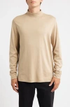 Scott Barber Pima Cotton Interlock Mock Neck Top In Neutral