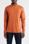 Scott Barber Pima Cotton Interlock Mock Neck Top In Orange