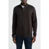Scott Barber Pima Cotton Interlock Quarter Zip Pullover In Brown