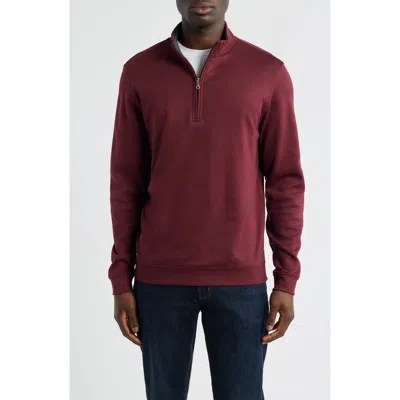 Scott Barber Pima Cotton Interlock Quarter Zip Pullover In Brown