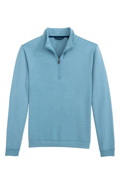 Scott Barber Pima Cotton Interlock Quarter Zip Pullover In Country Blue