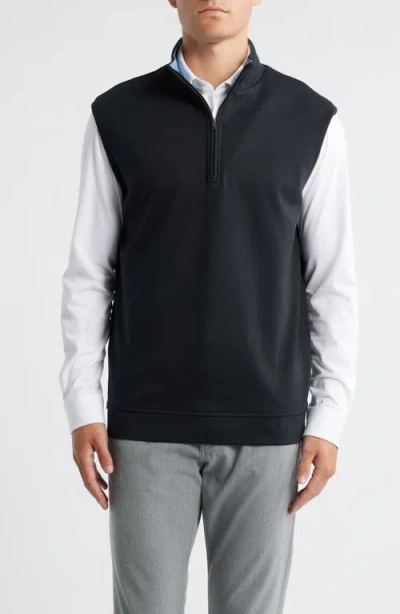Scott Barber Pima Cotton Quarter Zip Vest In Black