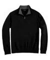 Scott Barber Pima Interlock Zip Mock, Black In Multi