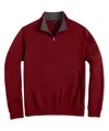 Scott Barber Pima Interlock Zip Mock, Burgundy In Multi