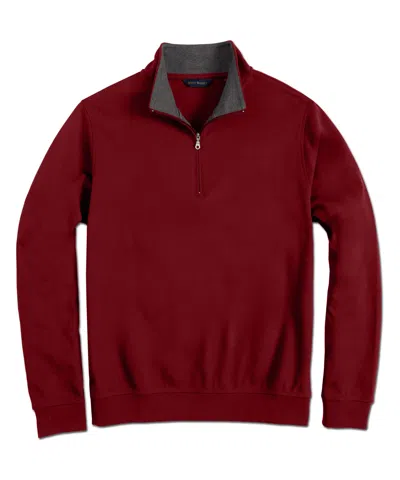 Scott Barber Pima Interlock Zip Mock, Burgundy In Multi