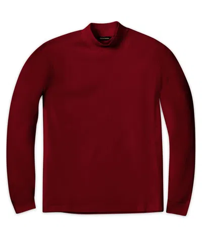 Scott Barber Pima Mock Turtleneck, Burgundy In Multi