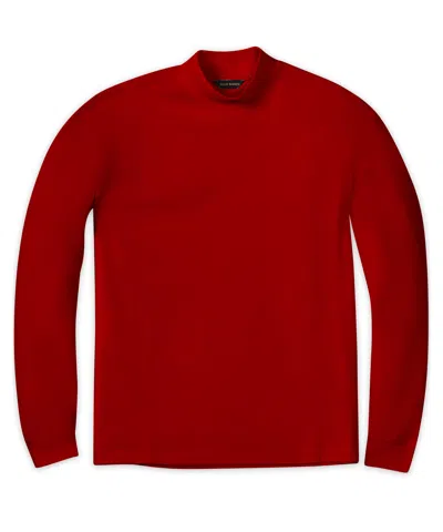 Scott Barber Pima Mock Turtleneck, Dark Cherry In Multi