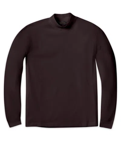 Scott Barber Pima Mock Turtleneck, Dark Chocolate In Multi