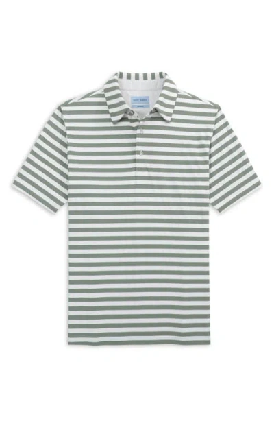 Scott Barber Prep Stripe Polo In Green
