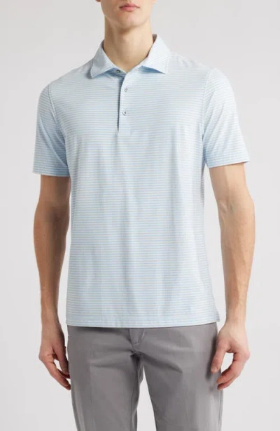 Scott Barber Prep Stripe Polo In Sky