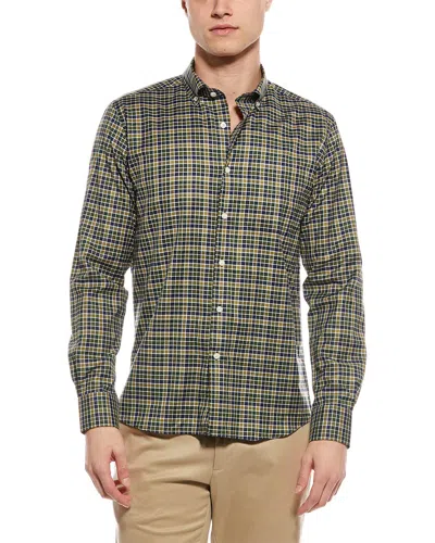 Scott Barber Prep Twill Check Shirt In Green