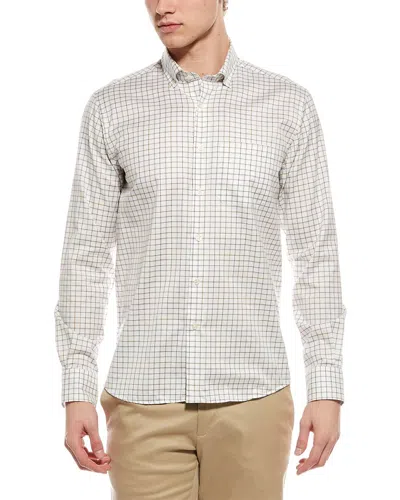 Scott Barber Prep Twill Pane Shirt In Green