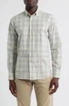 Scott Barber Regular Fit Plaid Cotton Mélange Button-up Shirt In Neutral