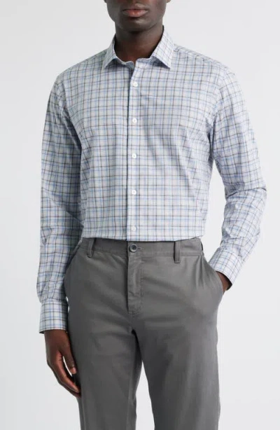 Scott Barber Regular Fit Plaid Cotton Mélange Button-up Shirt In Gray