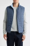 Scott Barber Reversible Quilted Vest In Blue