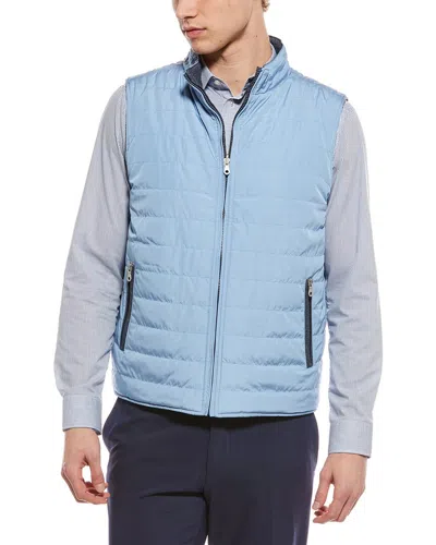 Scott Barber Reversible Quilted Vest In Blue