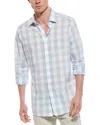 Scott Barber Riviera Poplin Buffalo Plaid Shirt In White