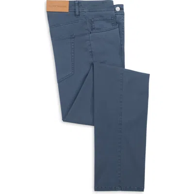 Scott Barber Savannah Straight Leg Twill 5-pocket Pants In Blue