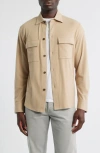 Scott Barber Scuba Knit Overshirt In Neutral