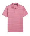 SCOTT BARBER SHADED STRIPE TECH POLO, NANTUCKET RED