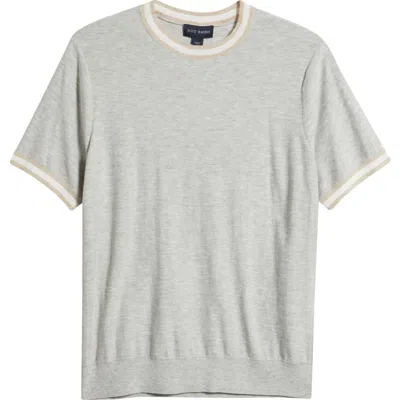 Scott Barber Short Sleeve Reverse Jersey Sweater In Silver
