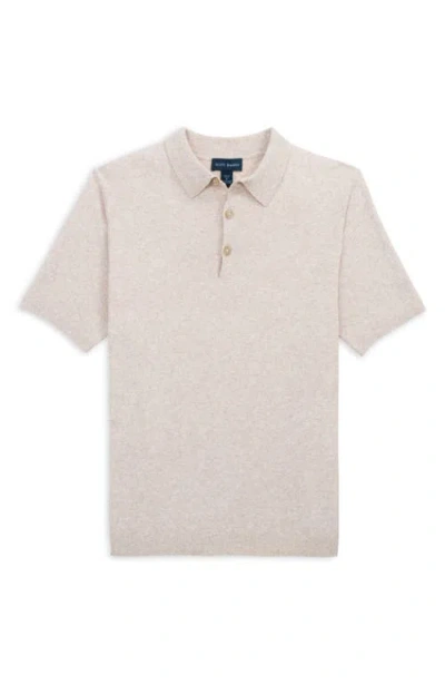Scott Barber Solid Bouclé Polo In Neutral