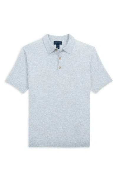 Scott Barber Solid Bouclé Polo In Blue